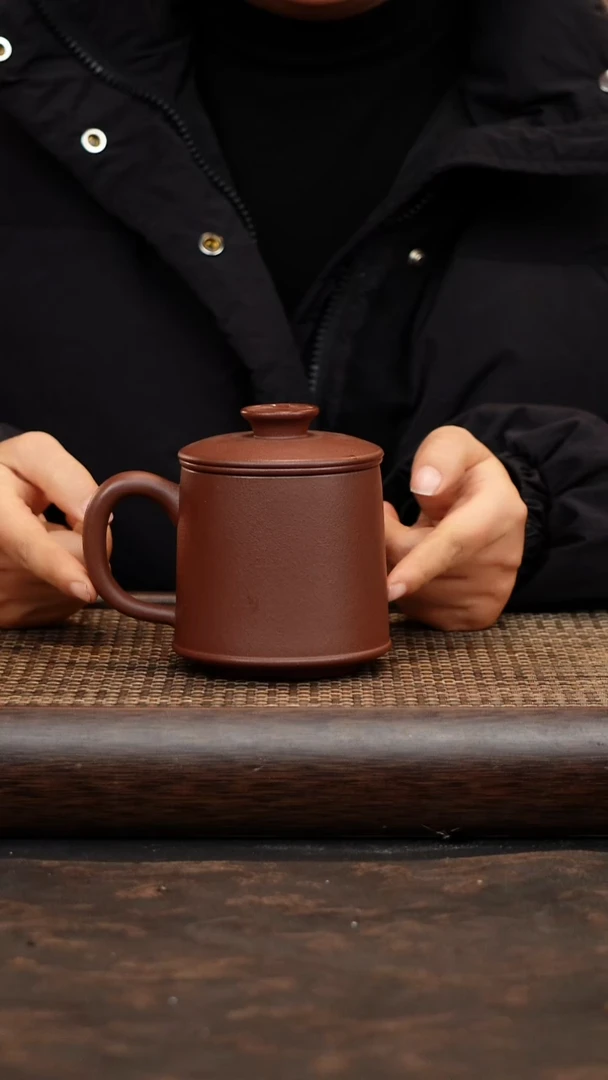 茶杯紫砂底槽青三件套