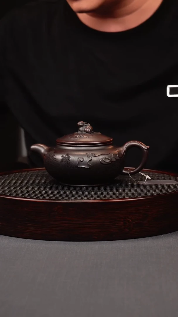 茶壶紫砂古红泥玉兔仿古