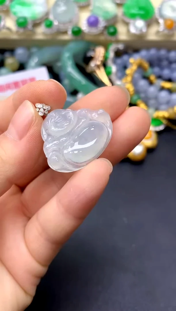 颈饰18K金镶嵌翡翠14-中国好珍宝