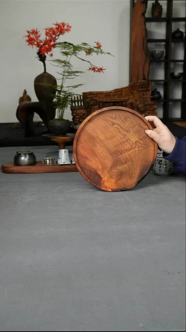 红酸枝侘寂风圆盘干泡24-24-2.5