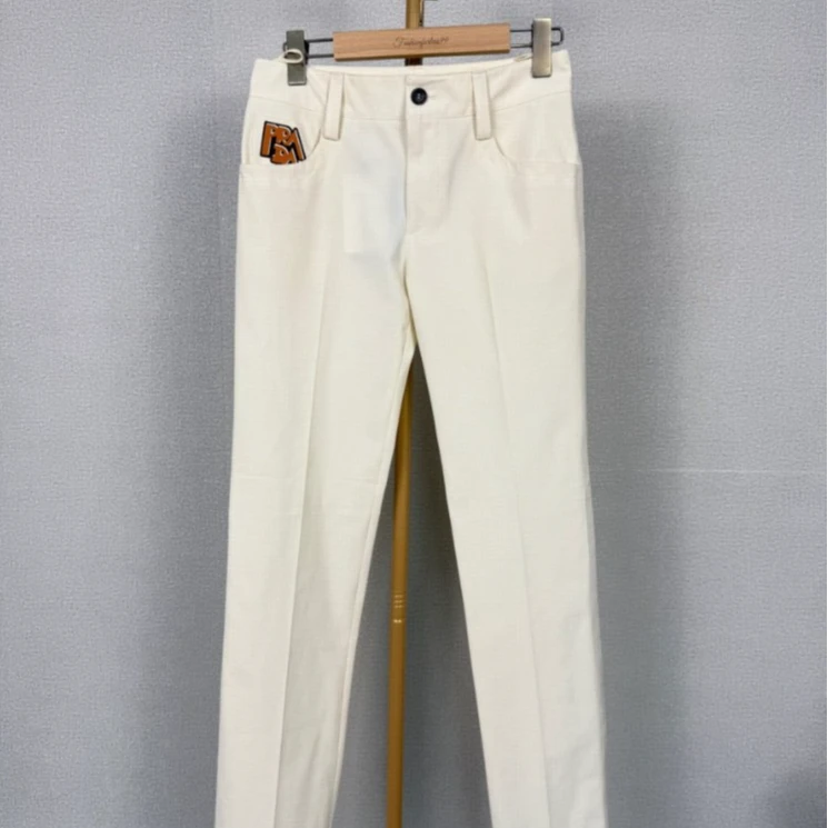 未使用 Prada/普拉达 女士口袋字母标休闲西裤 卡其色/38S
