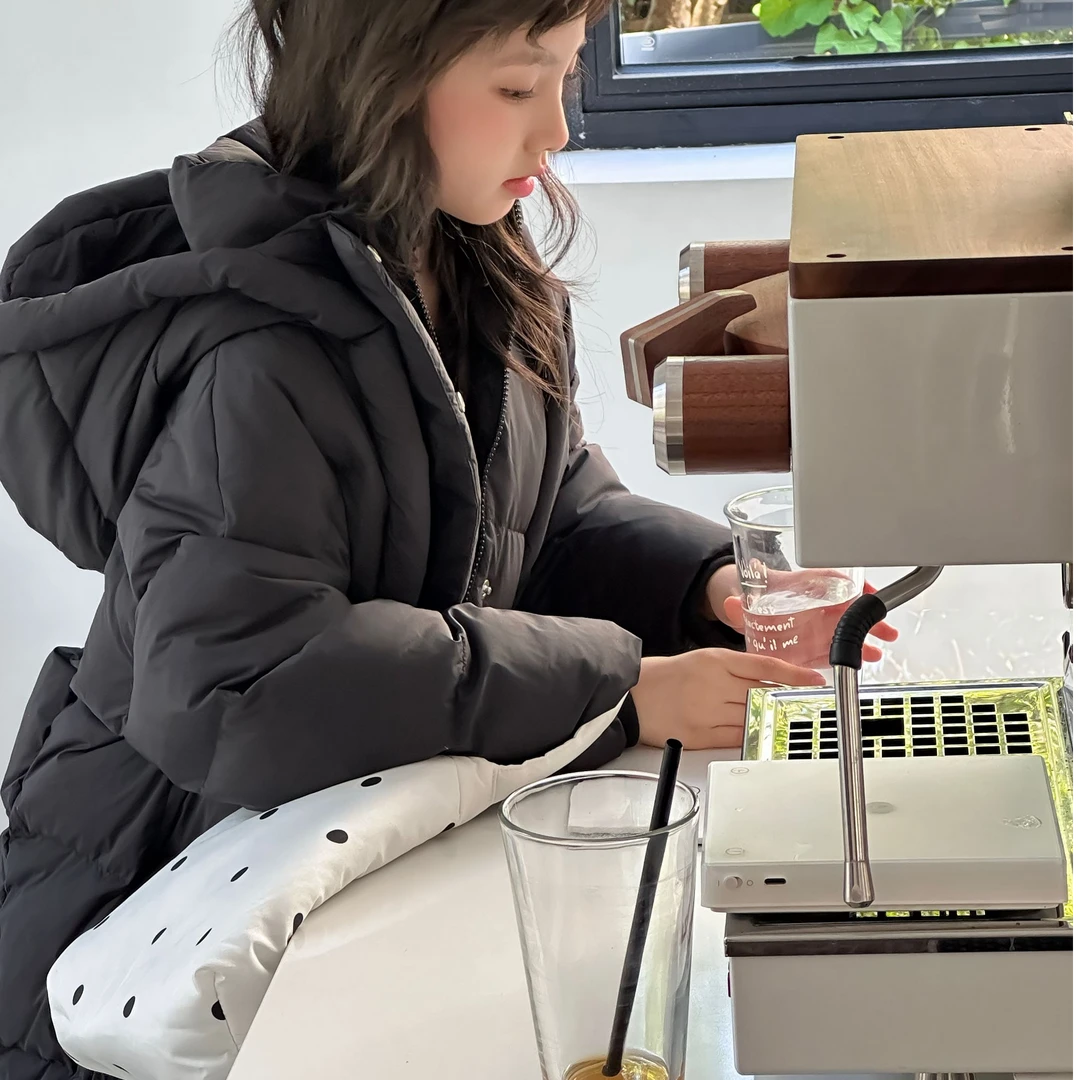 【MIDA】童装女休闲纯色中长款常规拉链面包服外套少女风L9856