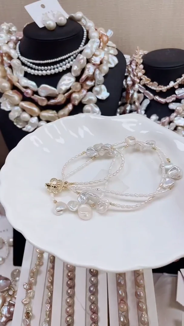 未镶嵌毛衣链淡水珍珠山**色【纯恬饰品】