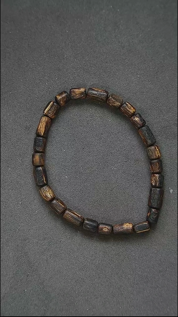 沉香手串3.16克越南芽庄白棋沉水单圈随形