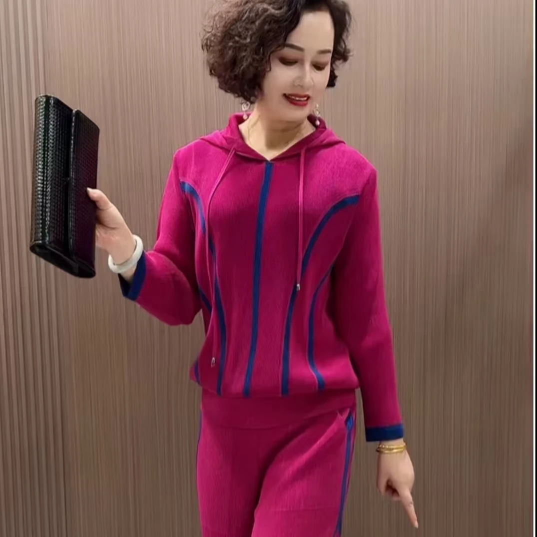 民族风休闲风时尚套装宽松时尚运动显瘦连帽春秋卫衣休闲