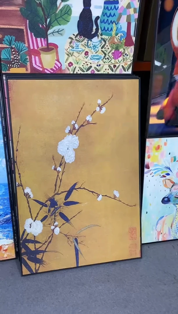 竖款80120梅花砂岩装饰画