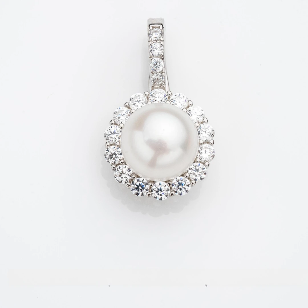 小太阳｜淡水珍珠吊坠S925银时尚简约太阳花万能扣8-9mm FD021