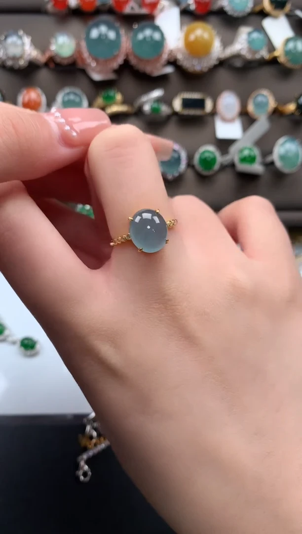 【闪购商品】翡翠戒指银S925镶嵌5615