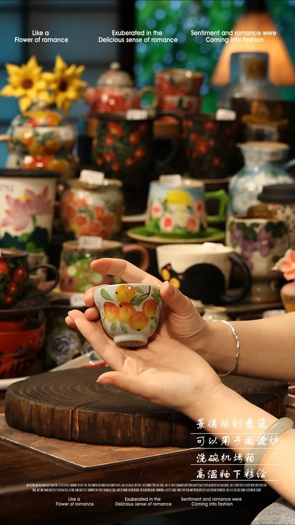 陶瓷景德镇高温釉下彩手工手绘款式