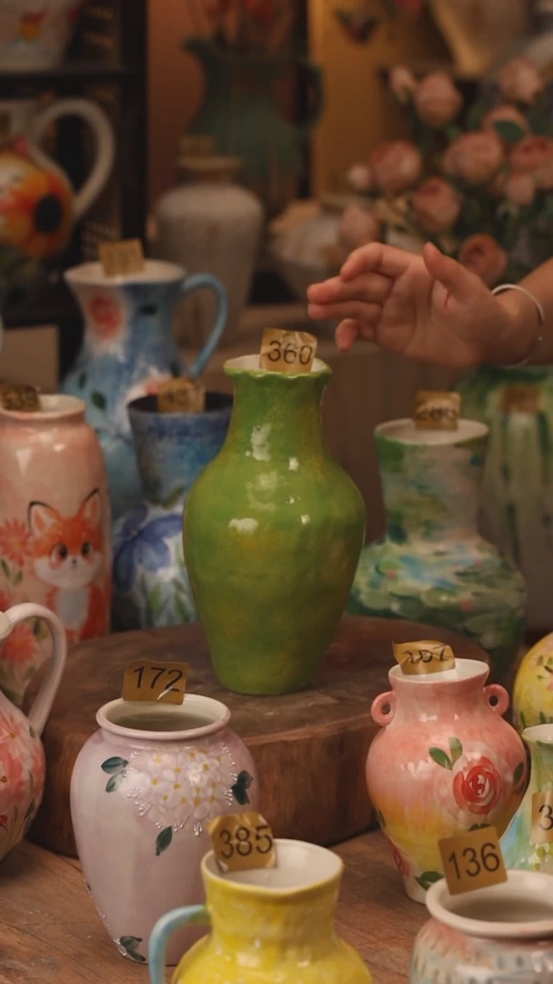 陶瓷360景德镇设计师手作花器摆件侘寂风