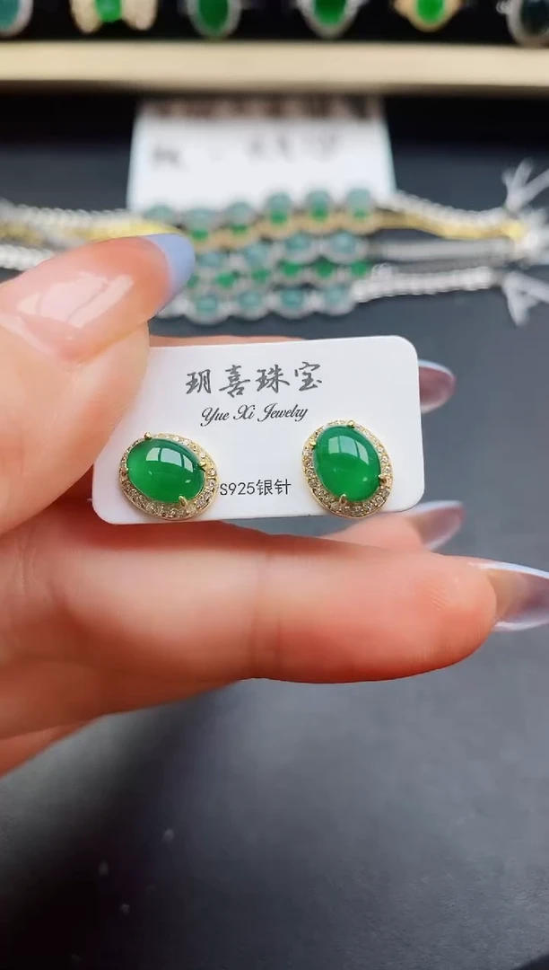 翡翠戒指银S925镶嵌321321