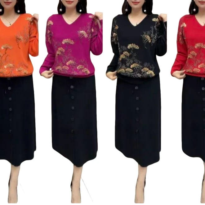 时尚新款洋气重工气质优雅休闲女士针织衫