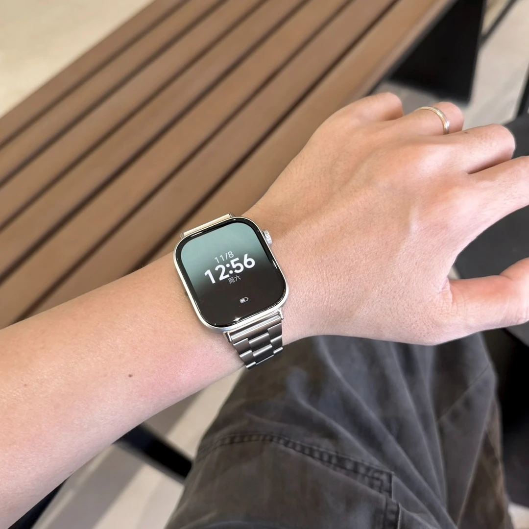 适用于红米watch6金属5/4手表带小米9pro侧拔拆折叠扣高级