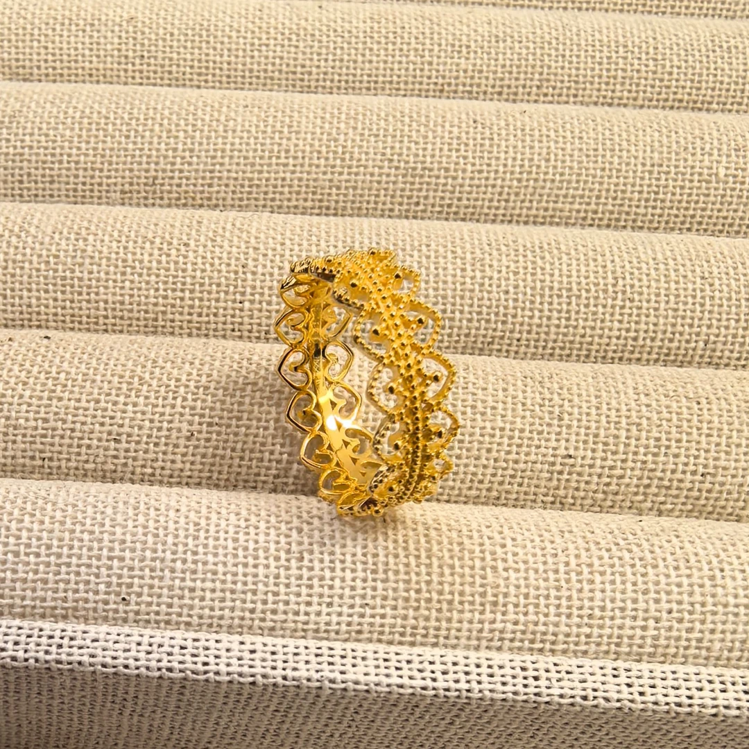 【旭旭自留】蕾丝恋心足金999黄金戒指@JZ001