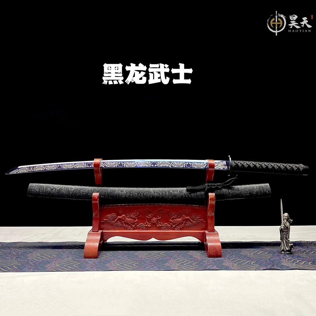 精品刀剑龙泉宝刀宝剑黑龙武士刀太刀居合刀手工摆件兵器未开刃
