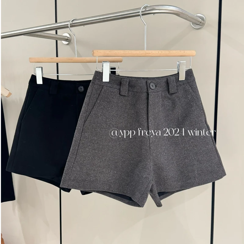 YPP！【宝藏毛呢裤】秋冬新款好版型百搭显瘦A字西装毛呢短裤