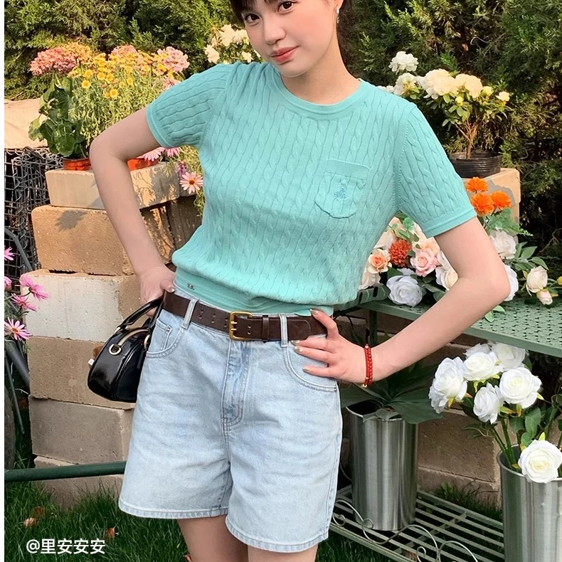 TeenieWeenie牛仔短裤2025夏季甜酷多巴胺粉色休闲裤TTTF252405E