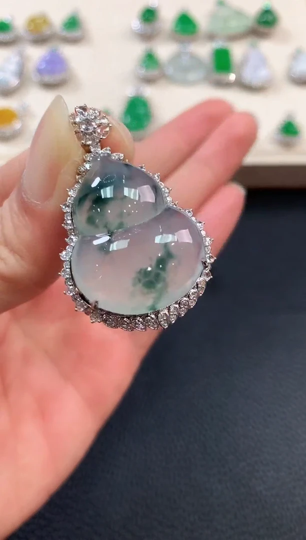 【闪购商品】翡翠吊坠(不含链)18K金镶嵌b144