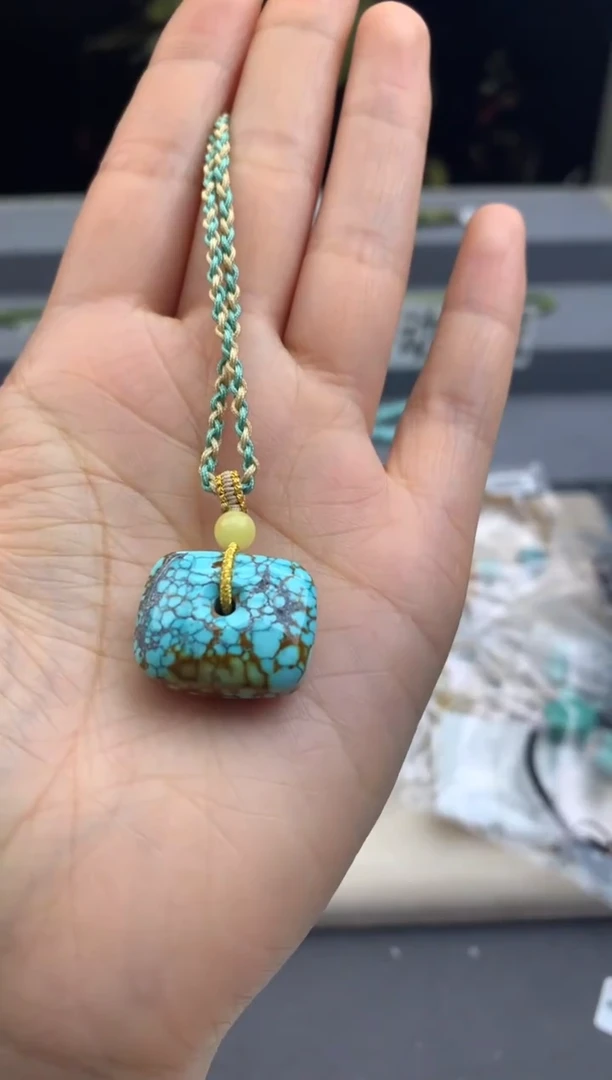 未镶嵌绿松石锁骨链茜.B104