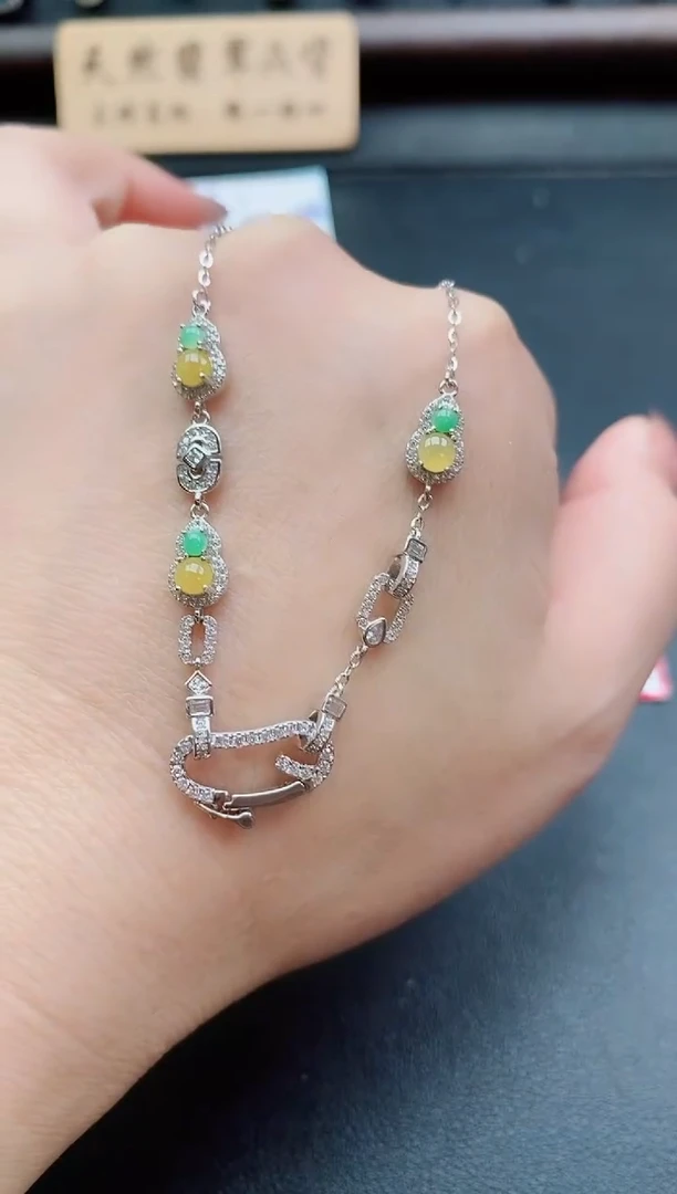 套链银S925镶嵌翡翠1