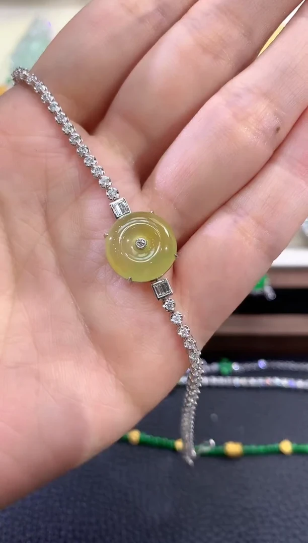 手链翡翠18K金镶嵌春日珠宝 D4