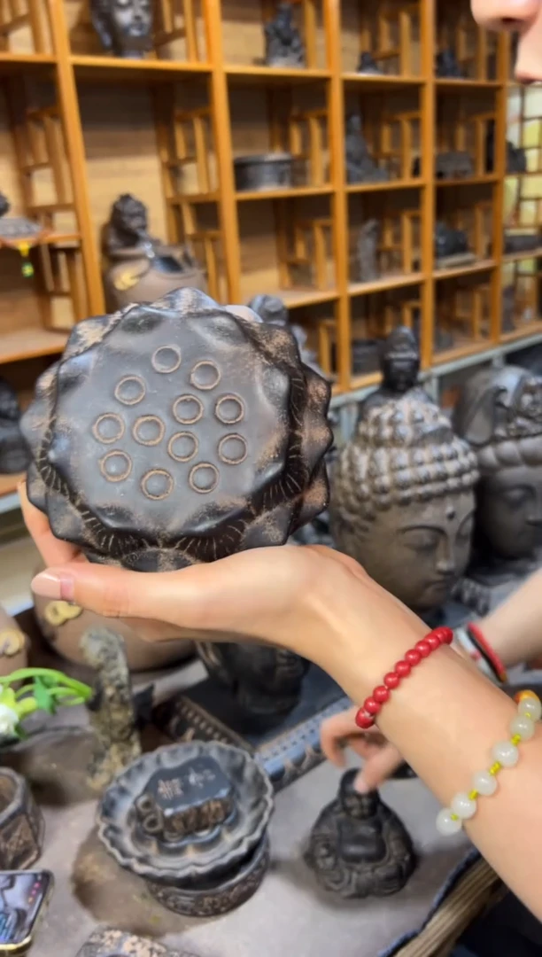 陶土【火山泥】莲蓬实心底座