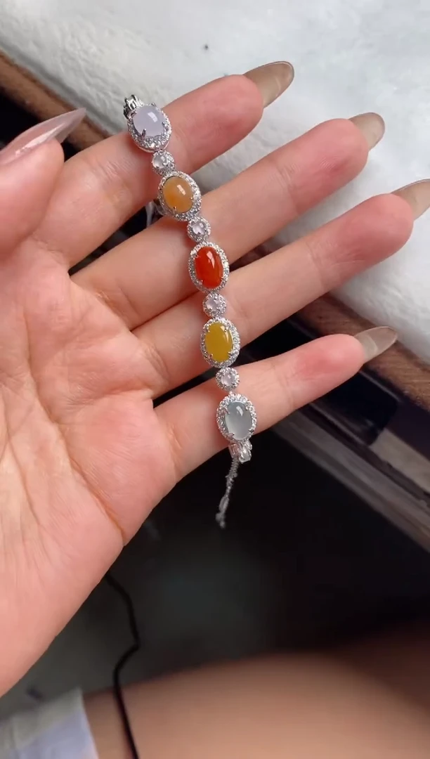 银S925镶嵌戒指翡翠天然A货翡翠