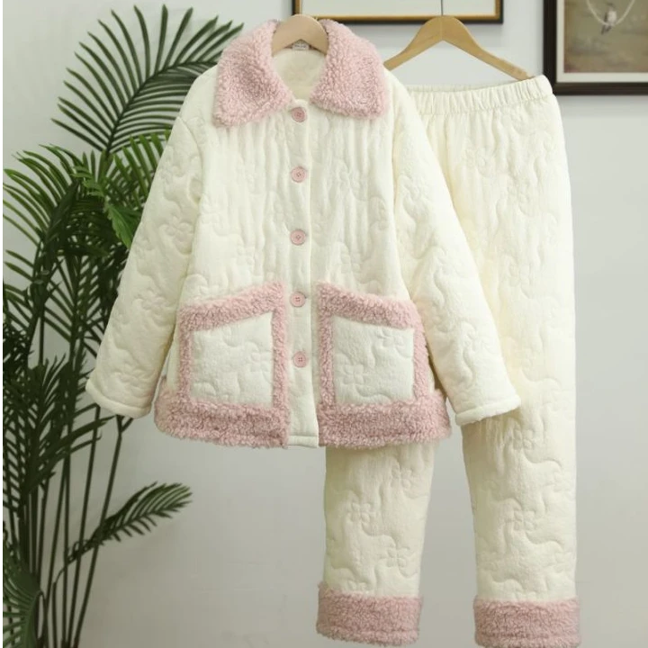 2024年冬季三层夹棉加绒加厚保暖休闲睡衣估品家居服 集合 003