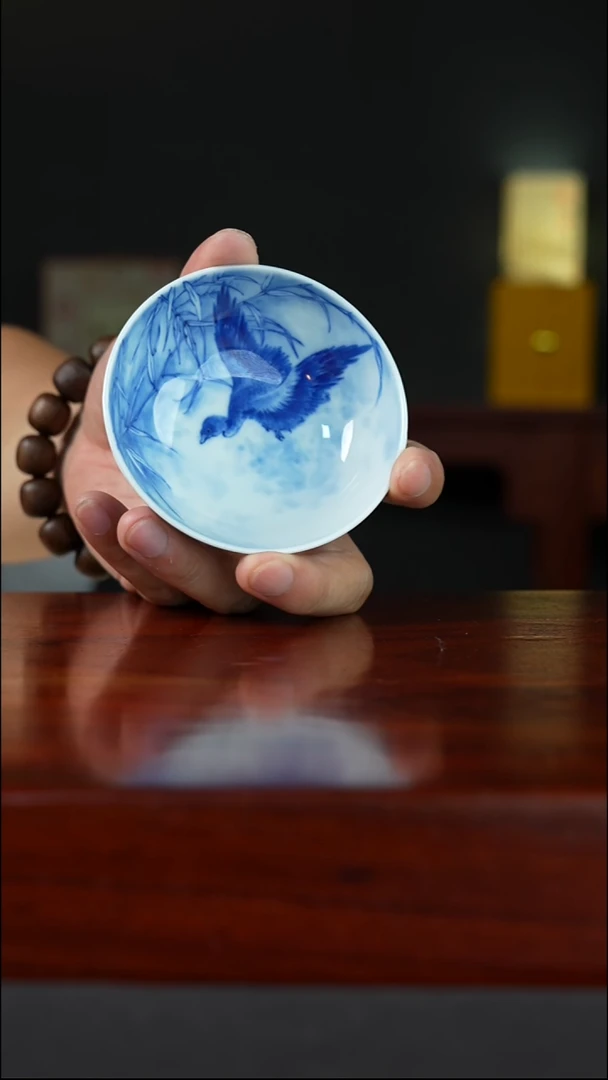 祖传窑  真柴窑传承400年平沙落雁卧足杯