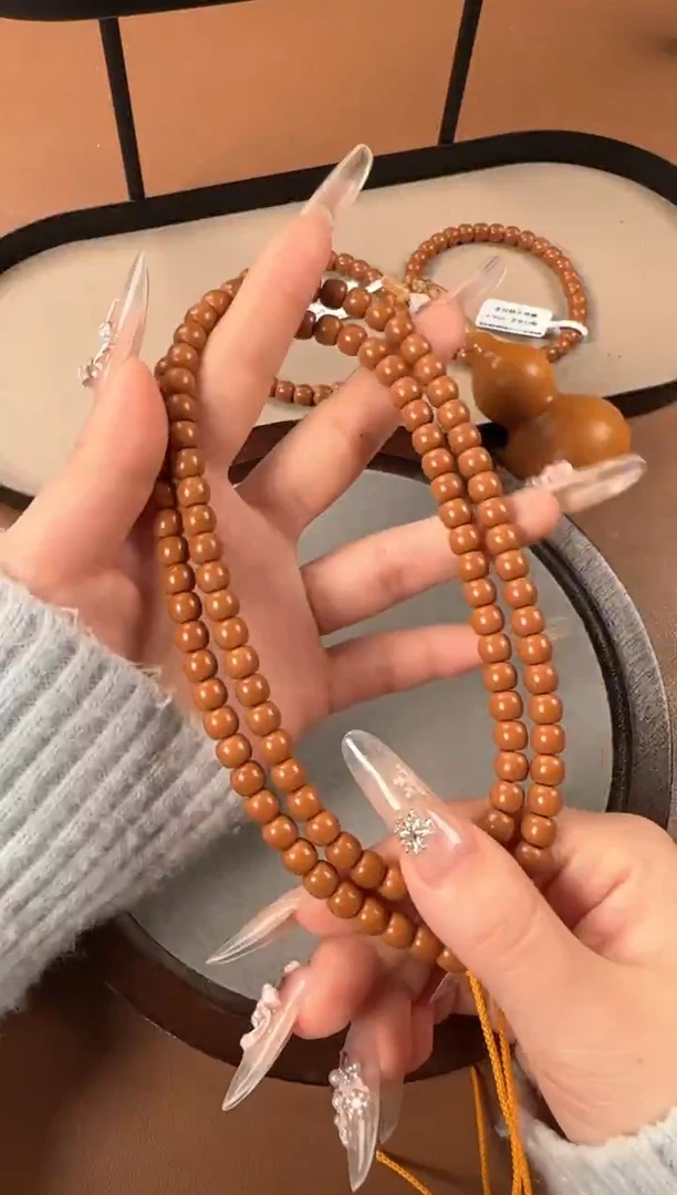 手串橄榄核6.7mm  老挝核尖 老型珠108长串