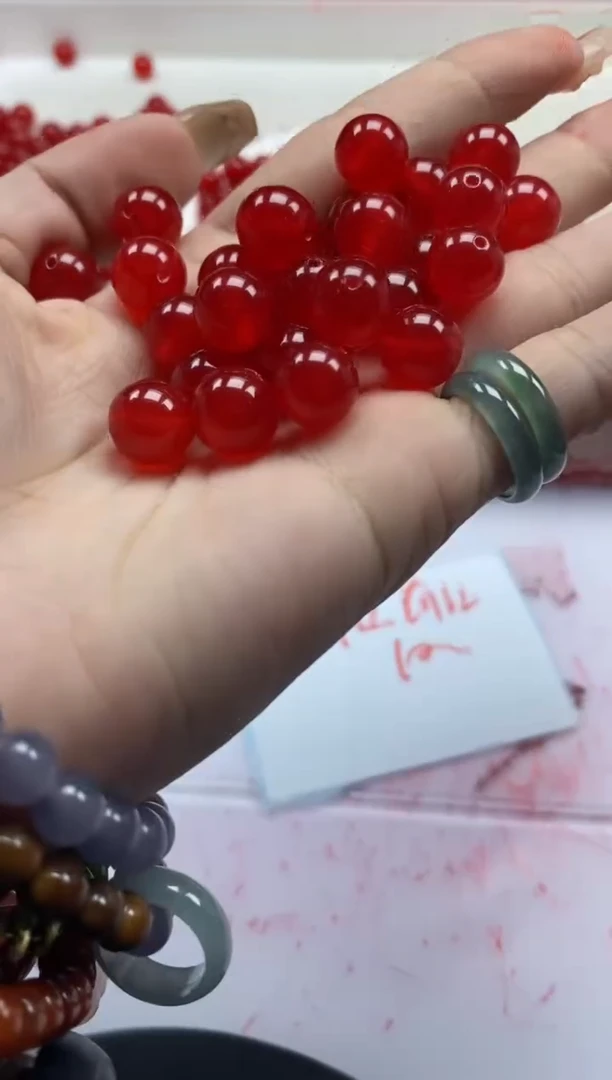 【闪购商品】玛瑙/玉髓颈饰未镶嵌w642冰锦红南红10mm*20颗