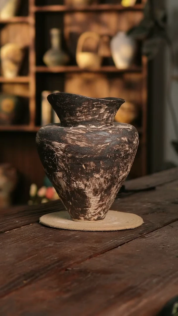 摆件25-343 陶瓷花器高31口径10-18