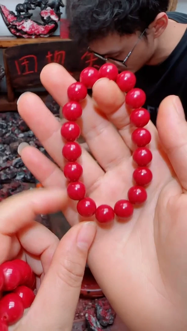 含辰砂工艺品红晶砂10mm