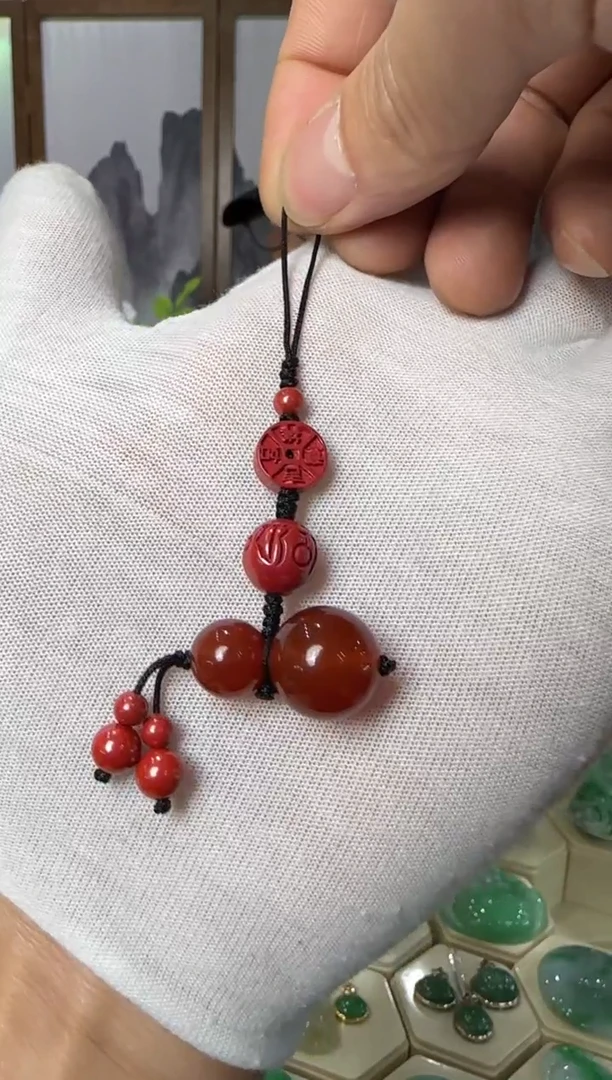 未镶嵌车挂玛瑙/玉髓朱 砂