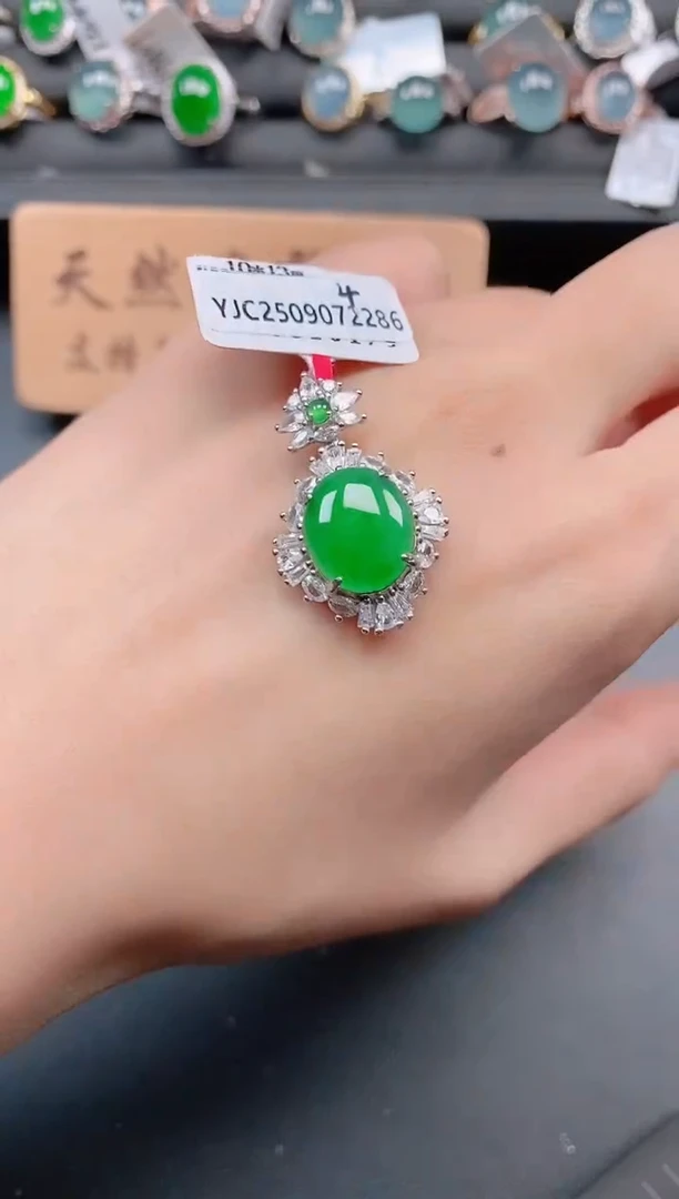 银S925镶嵌戒指翡翠111