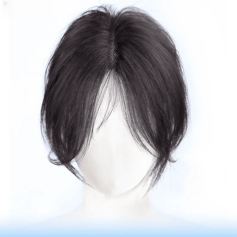 刘海假发片女头顶补发增发量蓬松高颅顶前额遮白发仿真人发假发片