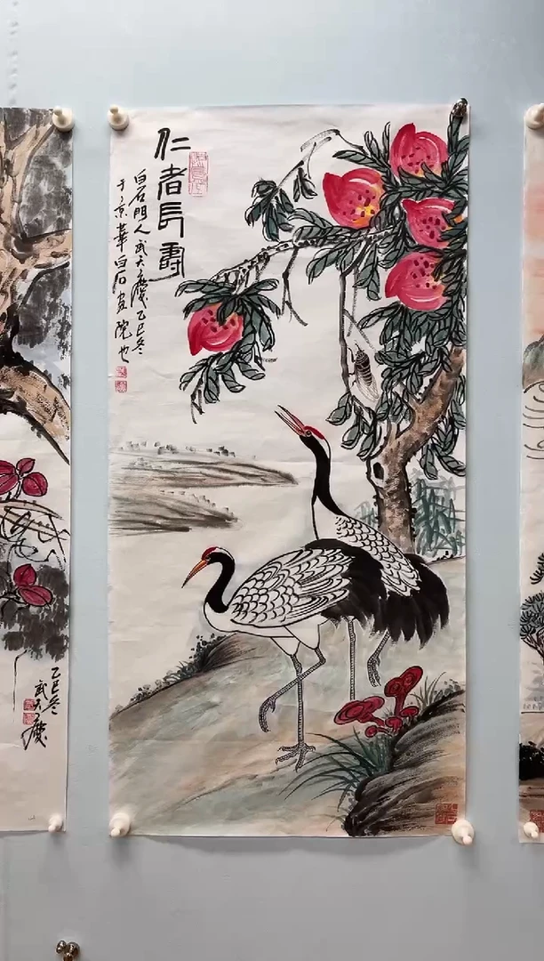国画熊*武天庆老师仁者长寿