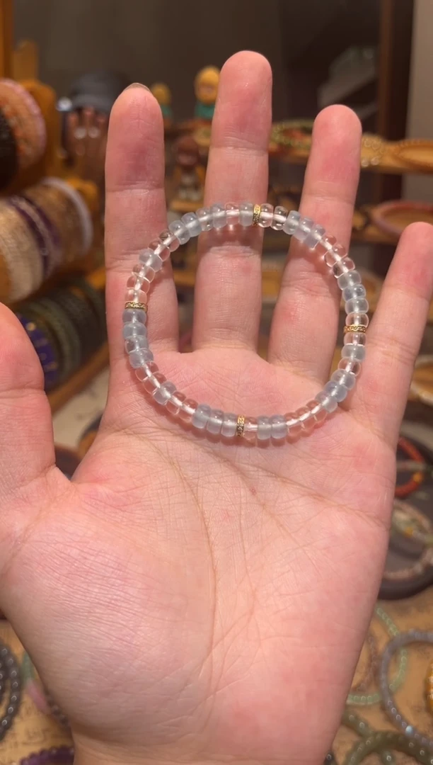 水晶手串未镶嵌白水/海蓝设计款（拍2个数量才发货）