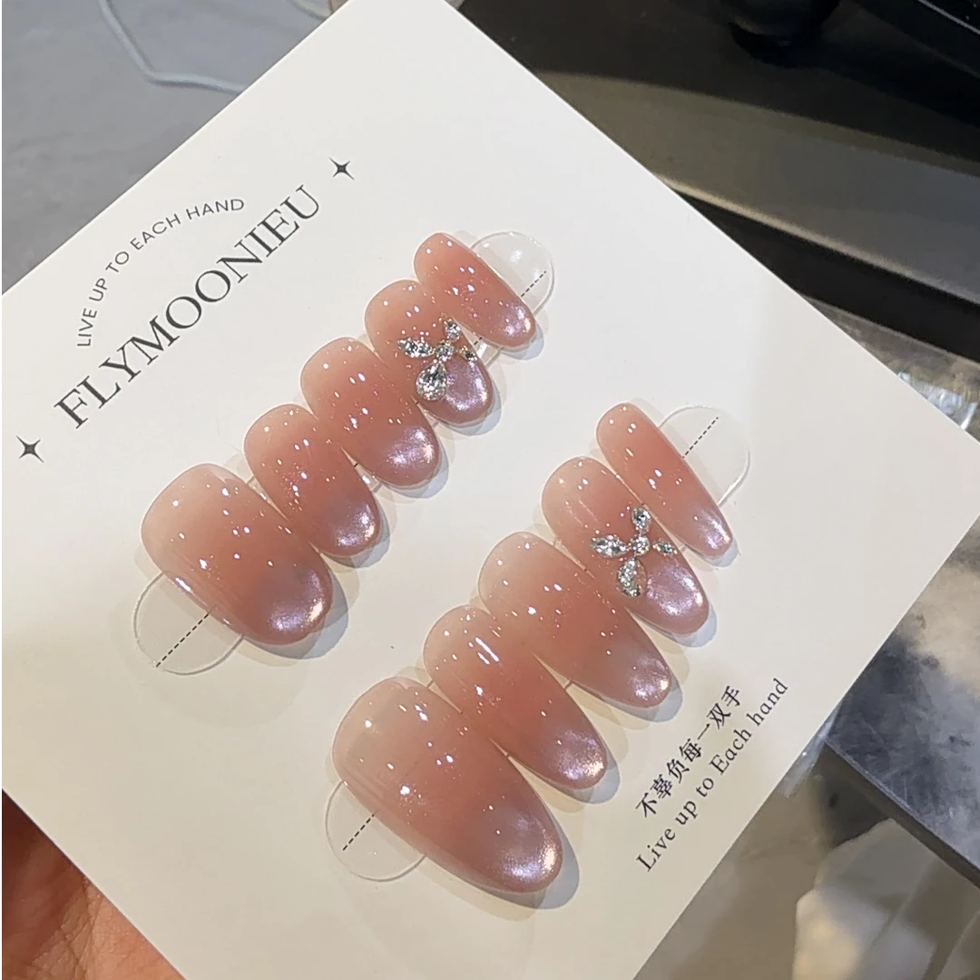 紫陌蝶光 蝶诗舞 纯手工定制美甲贴片 气质高级穿戴甲10片