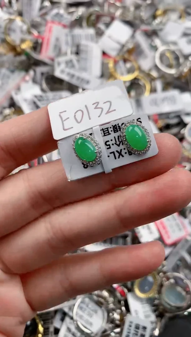 银S925镶嵌戒指翡翠555     7