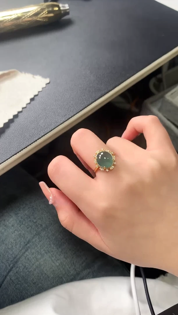 【闪购商品】翡翠戒指银S925镶嵌52141