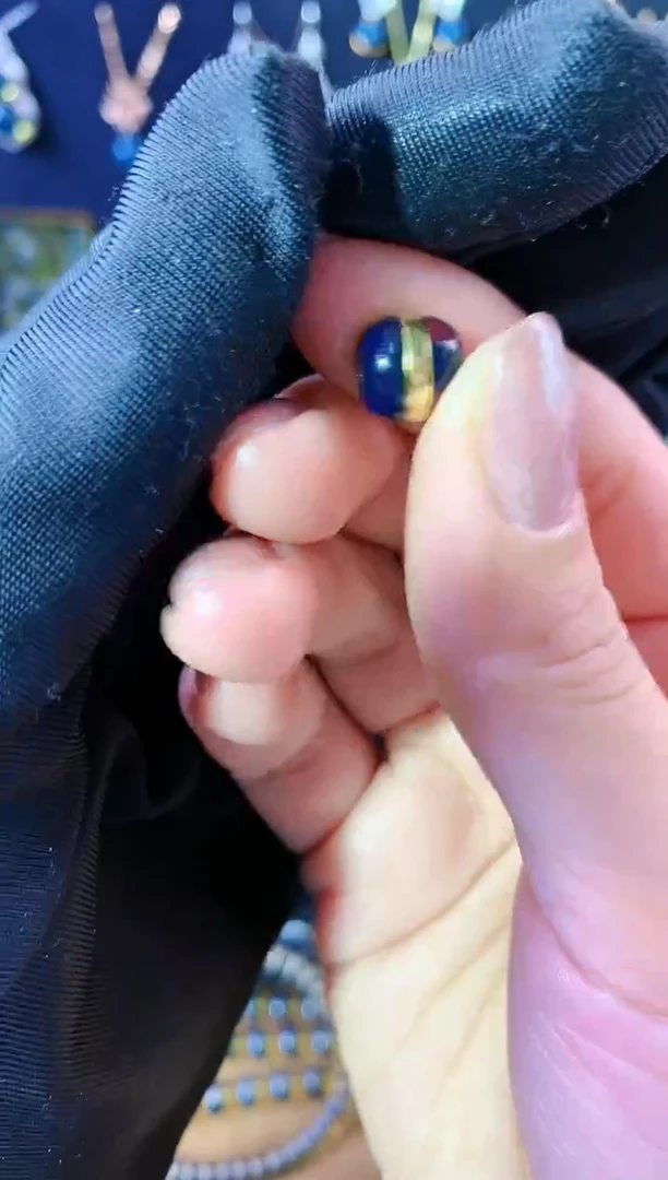 【闪购商品】琥珀珠宝奇石银S925镀金镶嵌9MM宽版一线天单珠