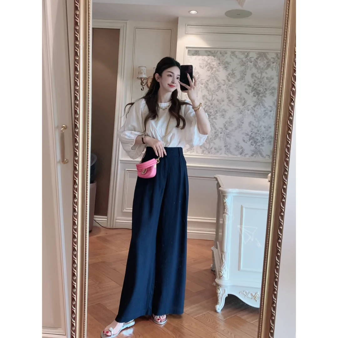 【竺姐】高腰显瘦阔腿裤