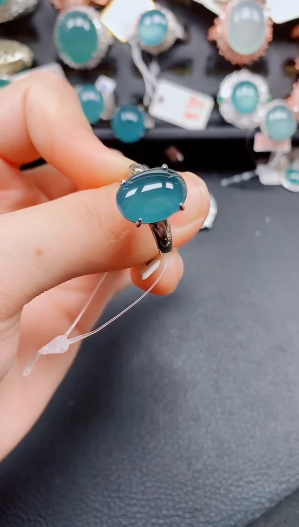 银S925镶嵌戒指翡翠翡翠