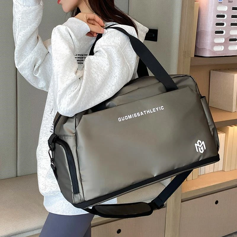 时尚轻便大容量手提健身包可套拉杆箱的短途旅行包附加收纳行李袋