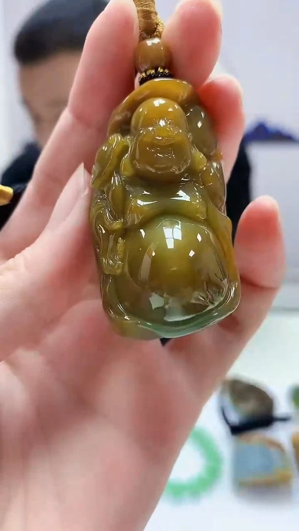 定制翡翠未镶嵌4898zm-毛货挂件佛公146