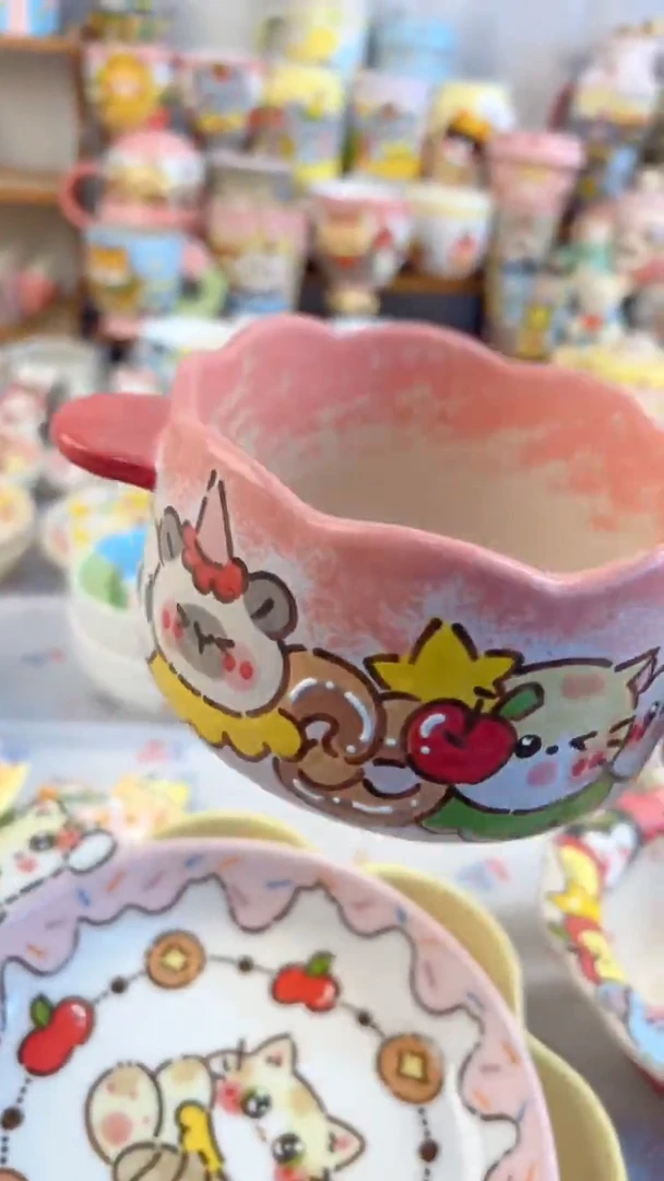 杯子陶景德镇陶瓷手绘微瑕处理