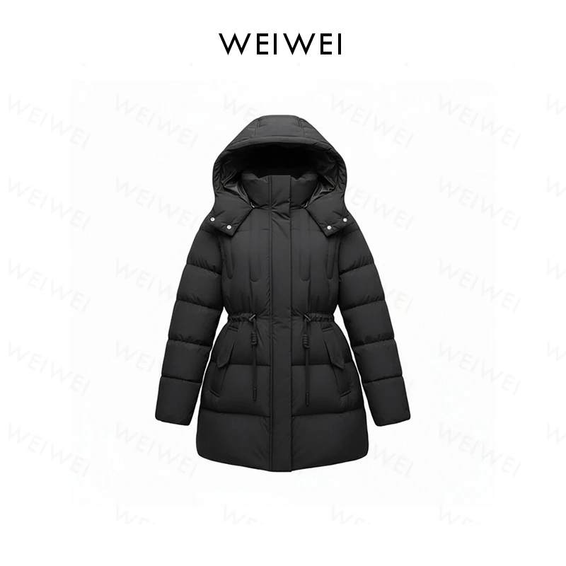 维维|轻奢生活号羽绒服女款90鹅绒宽松连帽收腰保暖外套YS-19098