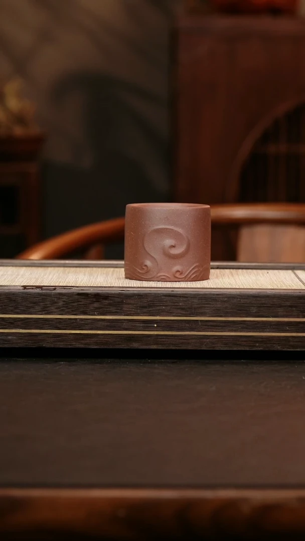 茶壶紫砂原矿天青泥暗肝色 惊涛杯