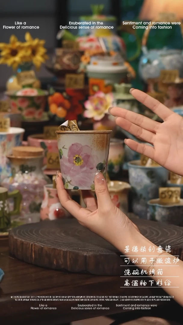 陶瓷景德镇高温釉下彩绘设计师款式